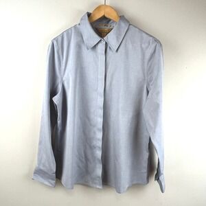 NWT Investments Gold Label Blue Brooke Button Down Shirt 10
